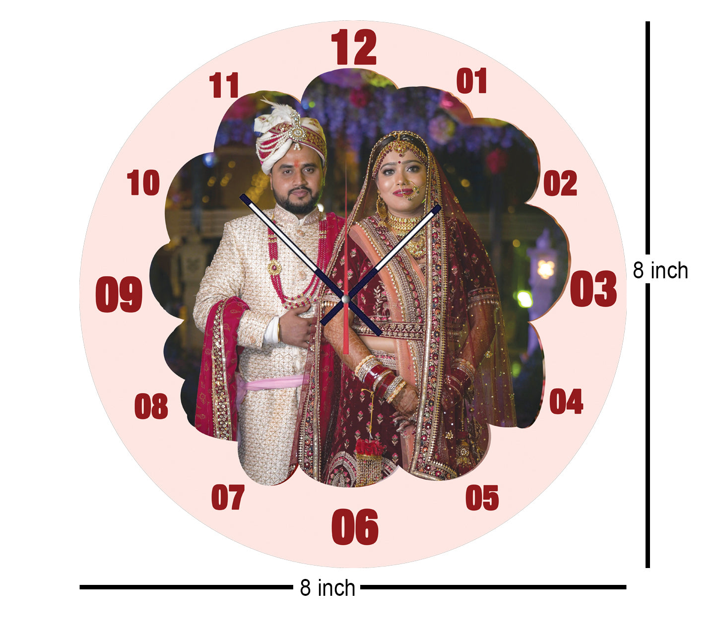 Personalized Wall Clock (Round floral)