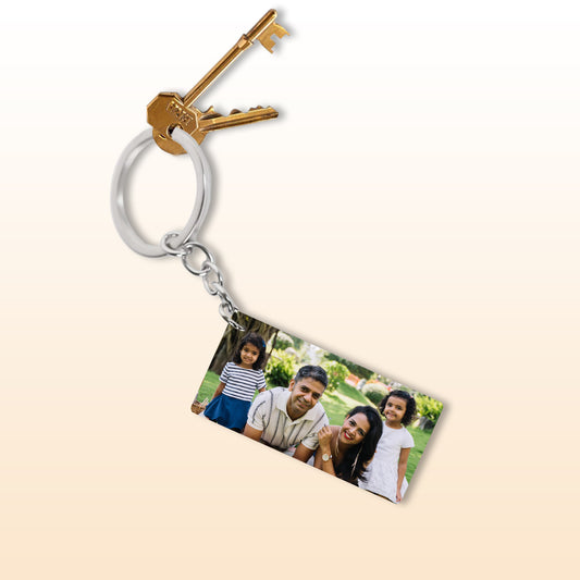 Personalized keychain Long rectangle set of two