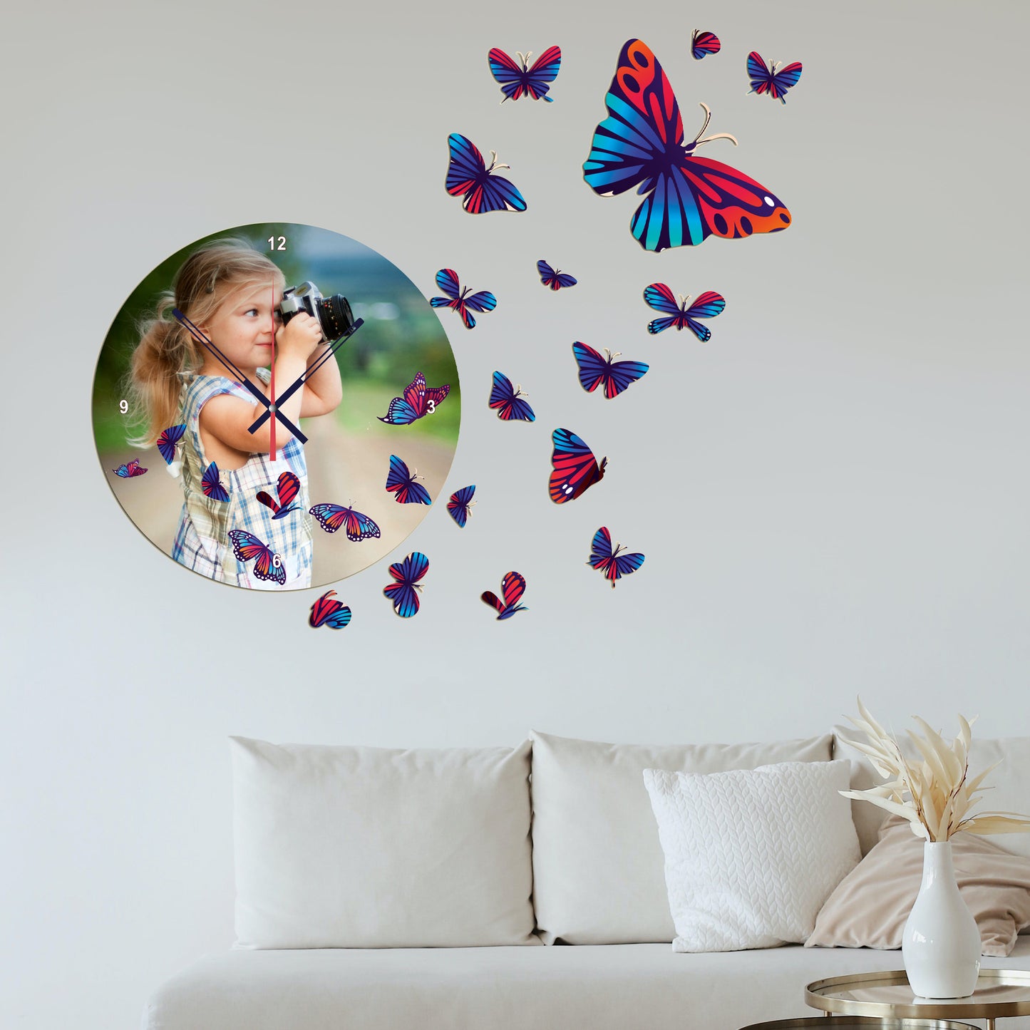 Personalized Wall Clock (Butterfly)