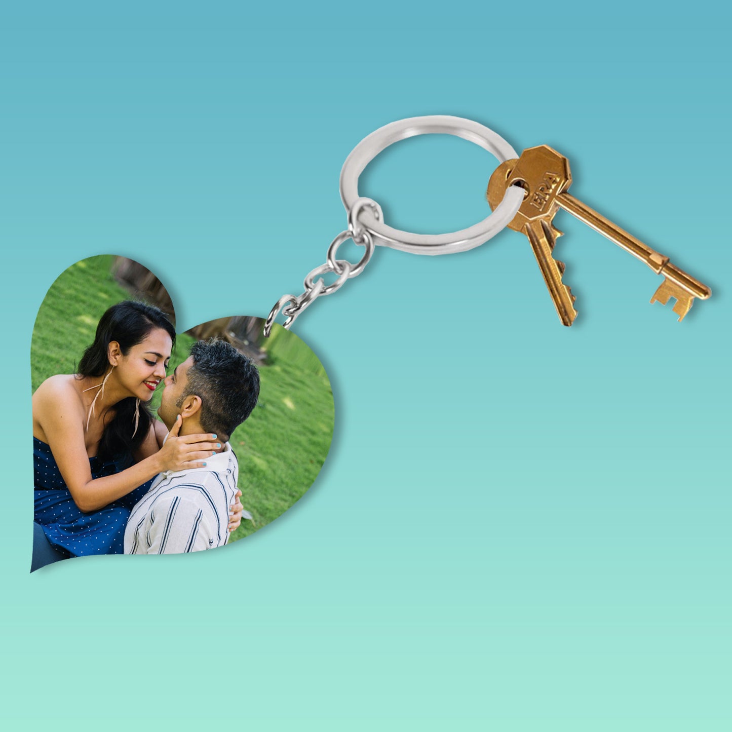 Personalized keychain Home set of two