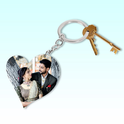 Personalized keychain Love shape set of two